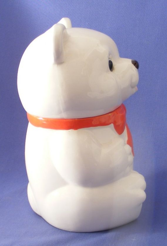 BEAR CUB WHITE COOKIE JAR, VERY CUTE  