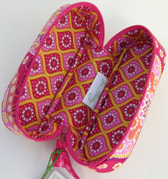 Vera Bradley Zip Sunglasses Case Raspberry Fizz Pink  