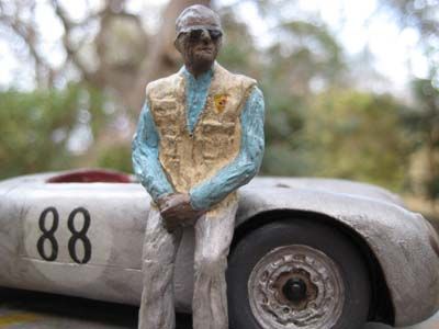   Limited Edition Bronze Porsche 550A Spyder w/ Standing Vasek Polak