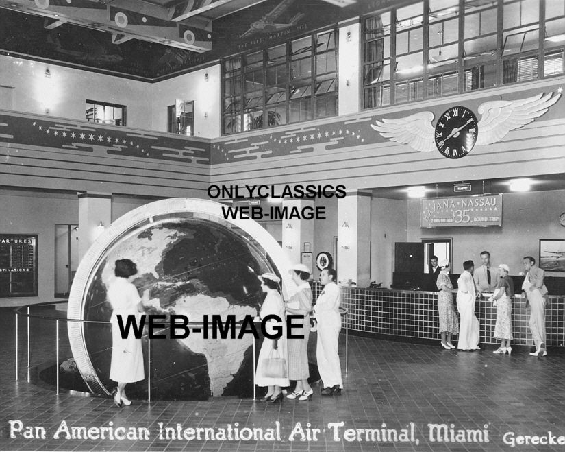 34 PAN AMERICAN ART DECO AIRPLANE TERMINAL PHOTO MIAMI  