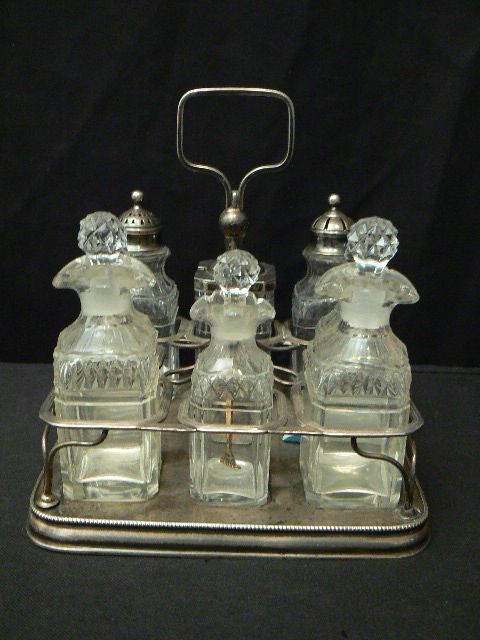 ANTIQUE STERLING CRUET CASTER SET ENGLISH  