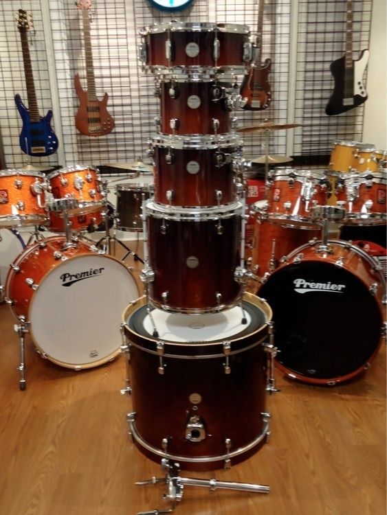   Meridian Birch 5 Piece Drumset Shell Pack   Walnut Fade   EVANS Heads