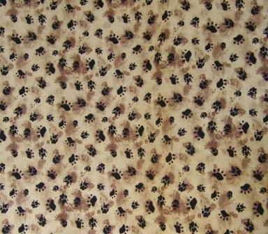 100% cotton quilting fabric, animal tracks footprints  