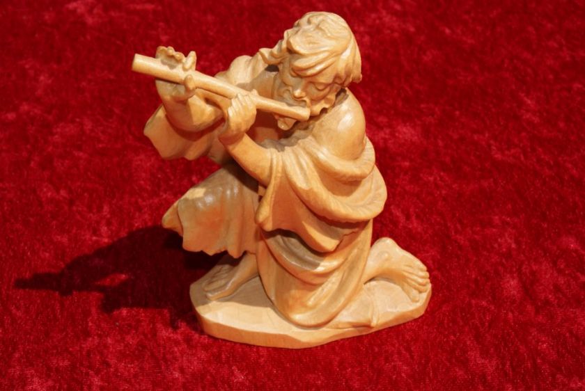 ANRI, wooden figurine, Bernardi, Shepherd with flute  