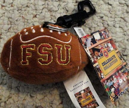 Florida State University 3 Plush FOOTBALL KEYCHAIN New  