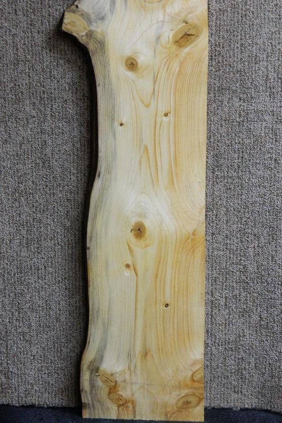   Long Knotty Pine Curly Grain Unique Character Lumber Slab 49  