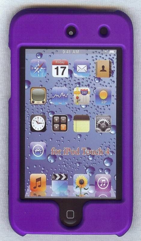 iPod Touch 4th Gen Purple Hard Plastic Case LCD Screen 8 32 64 G 8g 