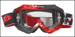 NEW ARIETE GLAMOUR 9 MOTOCROSS MX GOGGLES BLACK/RED  