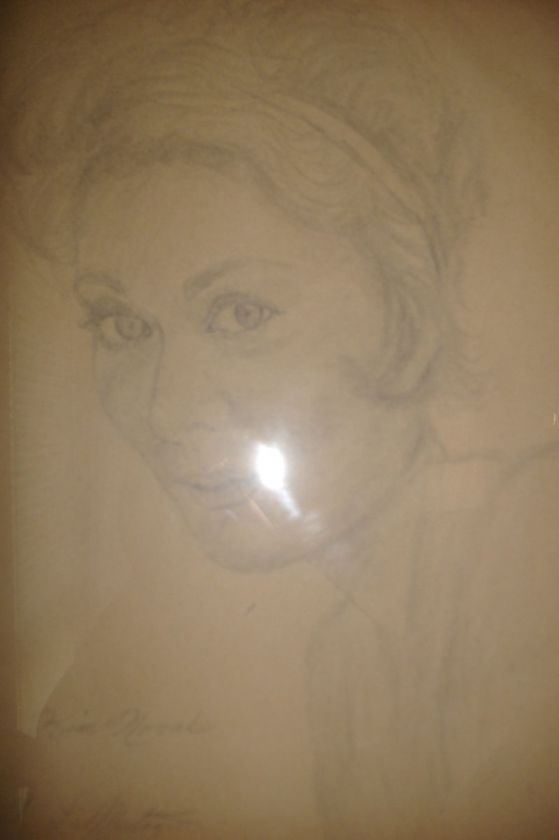 Kim Novak drawing original 1962 by Armand Lamontagne very old and rare 