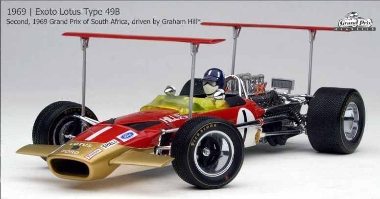 Lotus Type 49B #1 1969 South Africa Graham Hill Exoto 1/18  