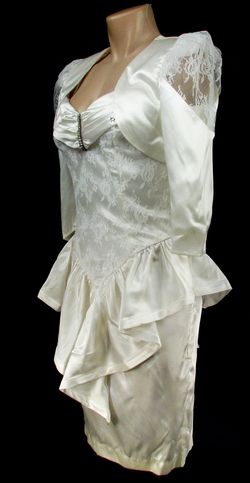 Andre Van Pier 3 PC Ivory Satin Wedding Outfit Size 12  