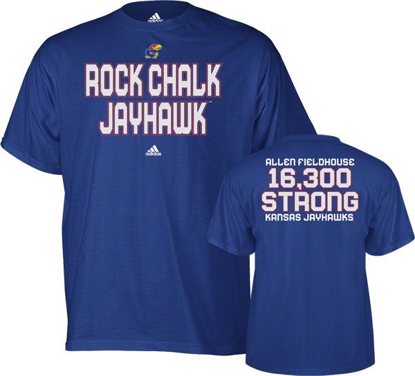 Kansas Jayhawks adidas Blue Go Team Stadium Attendance T Shirt  