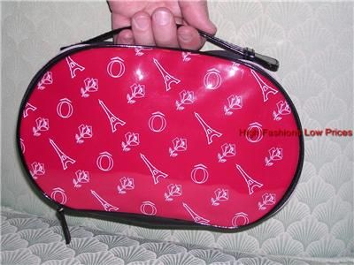   Cosmetic Pouch Travel Toiletry Kit RED&BLK HANDLE Large Makeup Bag