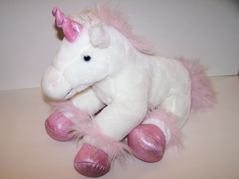 BABW Build A Bear Retired White Pink UNICORN Large 18  