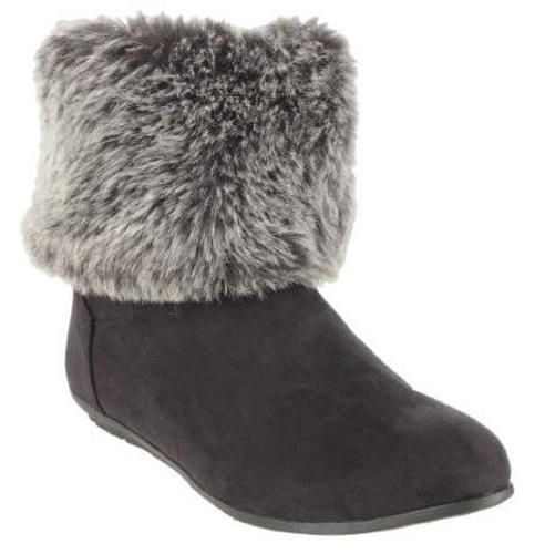 RAMPAGE Cozy, Cute Fur Topped Ankle Boot in Brown and Black  