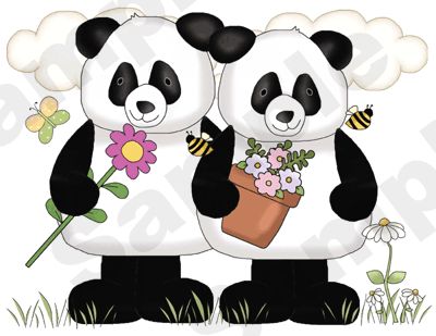 PANDA BEARS BABY NURSERY WALL BORDER STICKERS DECALS  