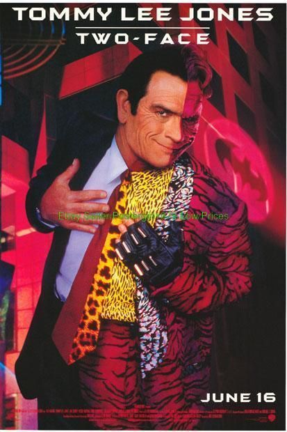 BATMAN FOREVER MOVIE POSTER T LEE JONES TWO FACE ADV  