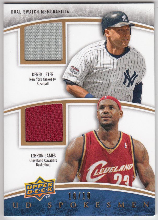 2009 UD Ballpark JETER / LeBRON JAMES Dual Jersey 10/10  