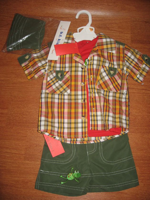 Boys BABY TOGS Shirt Shorts Hat Outfit 12 M Mos Frog   