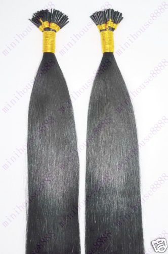 200 S 20 STICK TIP HUMAN HAIR EXTENSIONS #1B,100g  