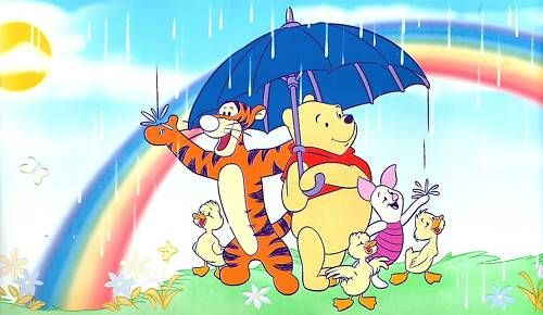 TIGGER AND POOH RAINBOW WALLPAPER BORDER  