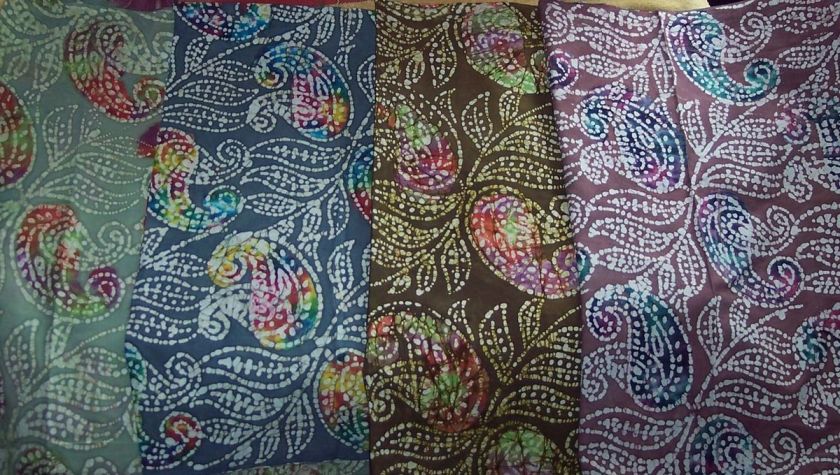   fabric all over PAISLEY BATIKS FABULOUS sage bluegray brown taupe