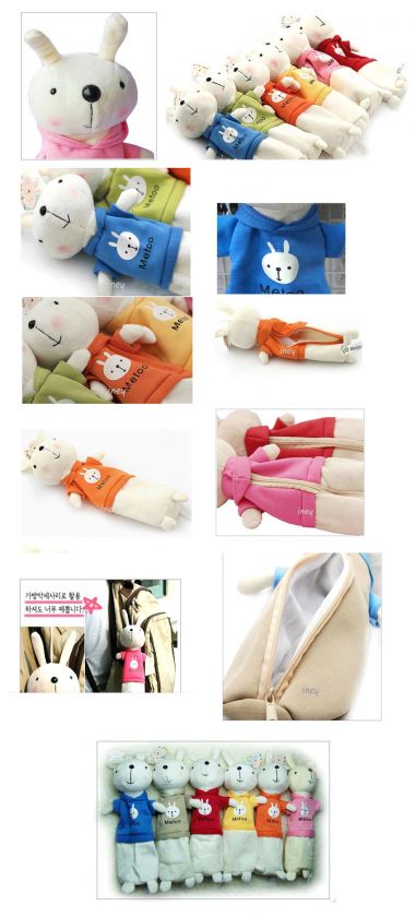 Adorable Rabbit Plush Pencil Case Coin cosmetic Bag  