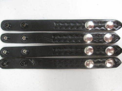 Police/Security Leather Duty Belt Keepers B/W Set of 4  