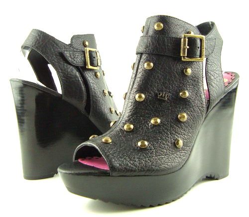 JUICY COUTURE WHEELER Black Womens Shoe Wedge Bootie 9  