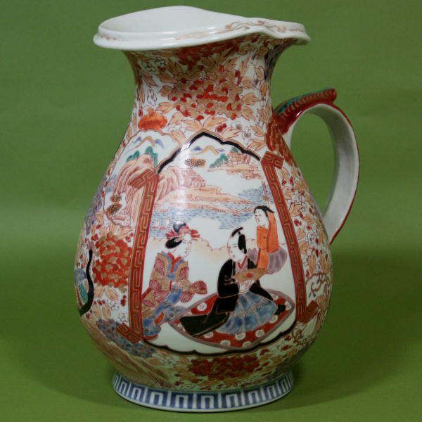   kutani satsuma SAMURAI BIJIN Geisha Vase Jar Vessel Pitcher  