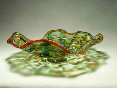 Hand Blown Hot Glass Art Wall Platter William Hagy  