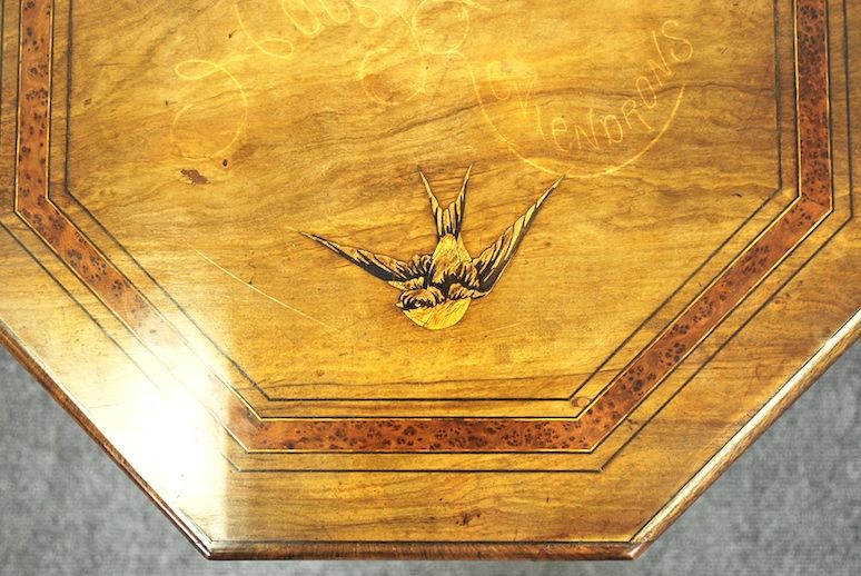 ANTIQUE FRENCH ART NOUVEAU INLAY SIDE OCCASIONAL TABLE  