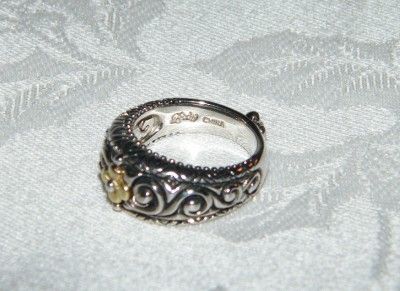 BARBARA BIXBY STERLING SILVER & 18KT BAND RING SIZE 5  