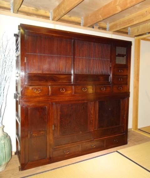 Wonderful Keyaki Mizuya Dansu, Kitchen Tansu Chest  