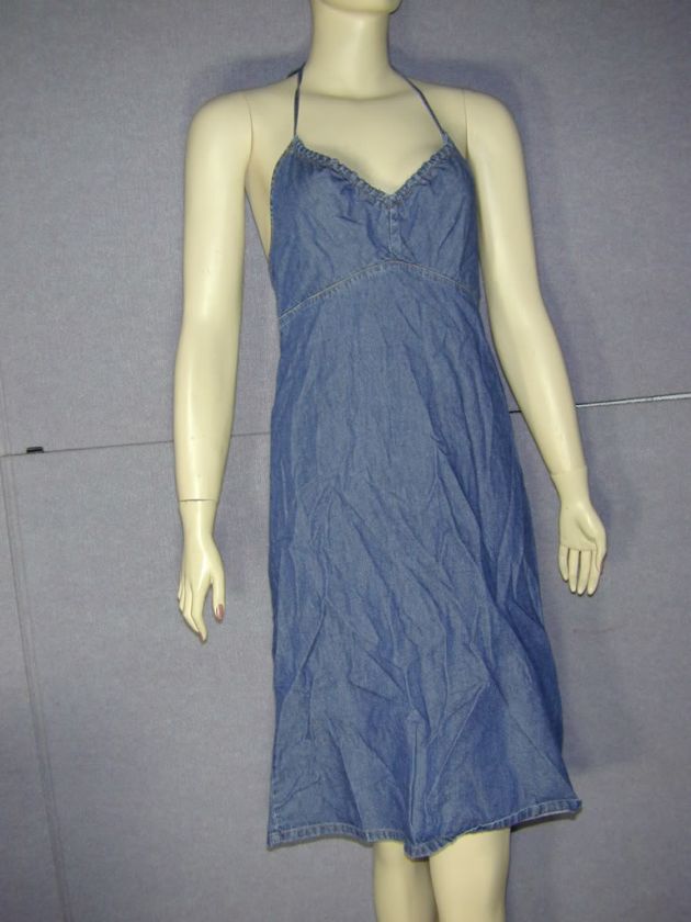 Gap Blue Jean Summer Dress Denim Spaghetti Strap  