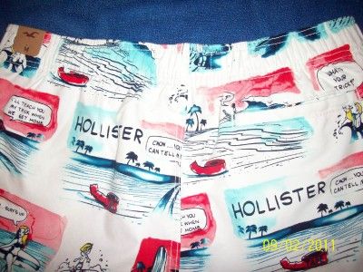 NWT HOLLISTER ELASTIC WAIST BOARD SHORTS SWIM TRUNKS M  