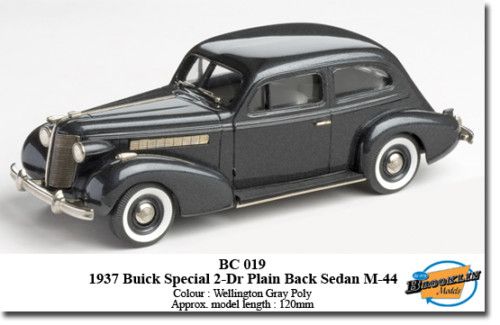 BROOKLIN 1937 BUICK 2D SEDAN PLAIN BACK BC 19  