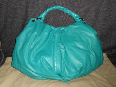 Bottega Veneta Leather Hobo Bag Tote Emerald Green  