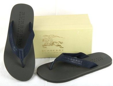 NEW BURBERRY MENS FLIP FLOPS SIGNATURE SANDALS SHOES 41/8  