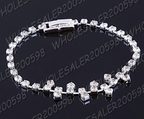 12strands 12styles Rhinestone Crystal Clear Bracelets  