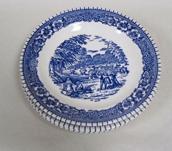 Royal China Cavalier Ironstone Currier and Ives Plates  