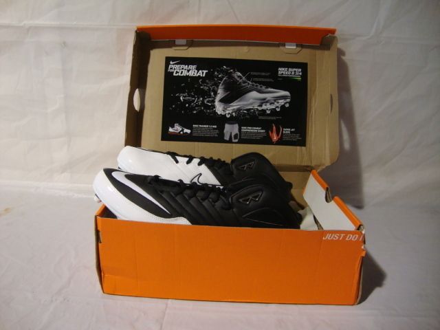 Nike Super Speed D 3/4 Size 11.5   Black/White Cleats (Chuteira 