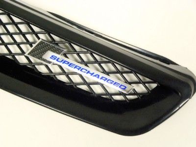   Blue SUPERCHARGED Carbon Fiber Emblems ( Auction is For 2 Emblems