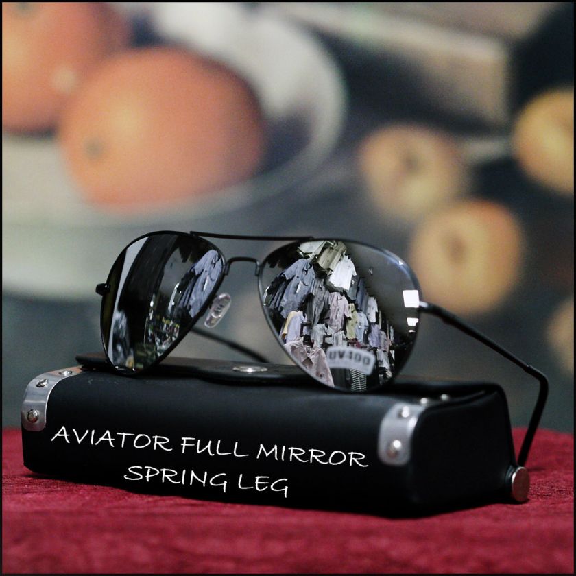 NWT MEN SUNGLASSES SILVER MIRROR METAL POLICE COP PILOT  