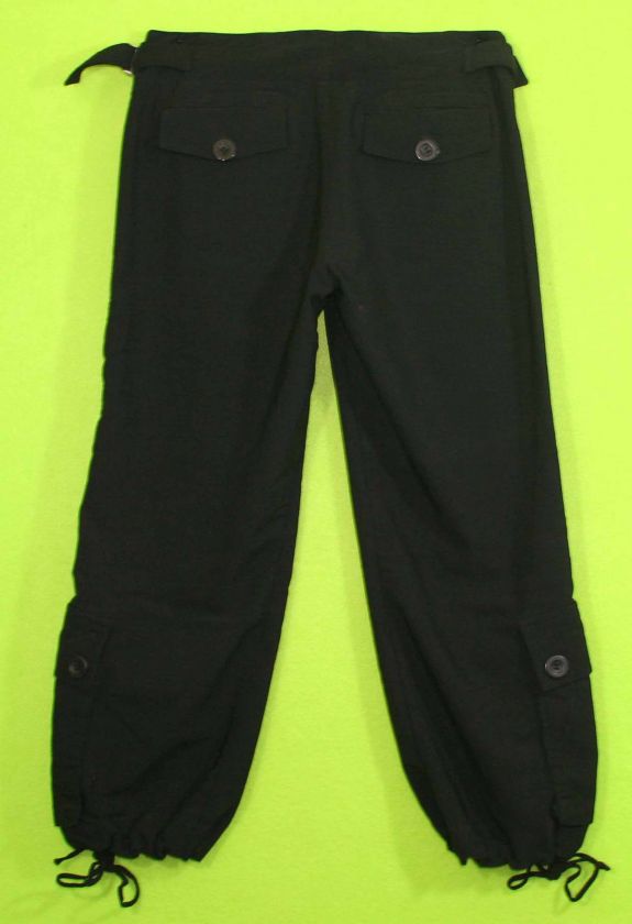 Rampage sz 3 Juniors Womens Black Capris Cargo Pants Stretch 4G95 