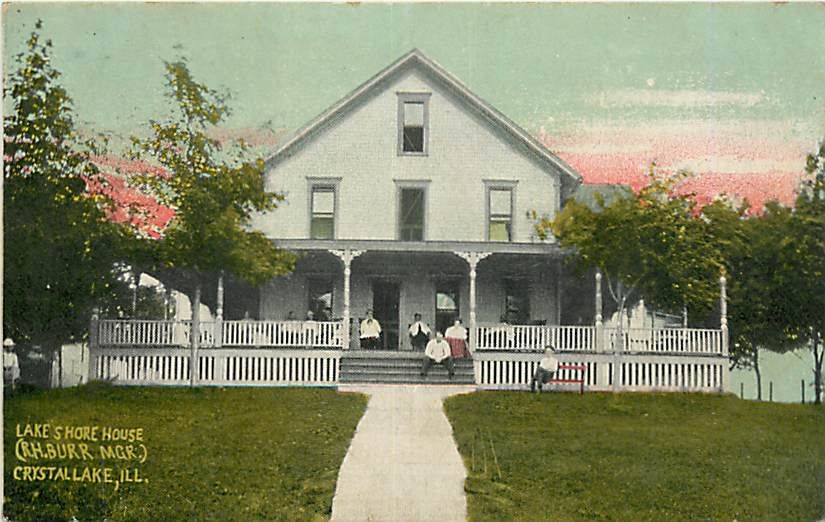 IL CRYSTAL LAKE LAKE SHORE HOUSE MAILED 1910 R48319  