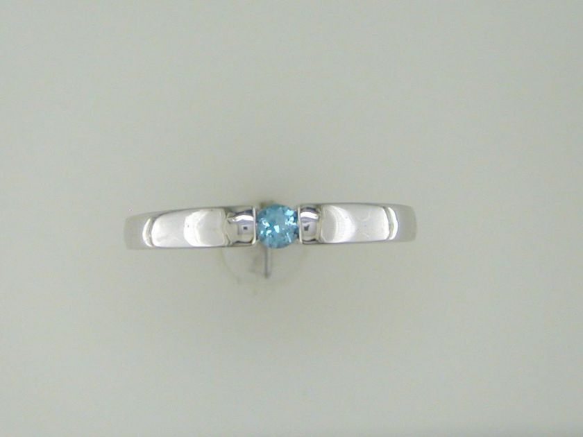 Stackable Blue Topaz Band Sterling Silver  