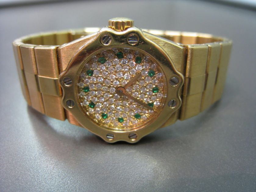 Chopard St Moritz 18K Yellow Gold Diamond & Emerald Watch Ref.   5156 