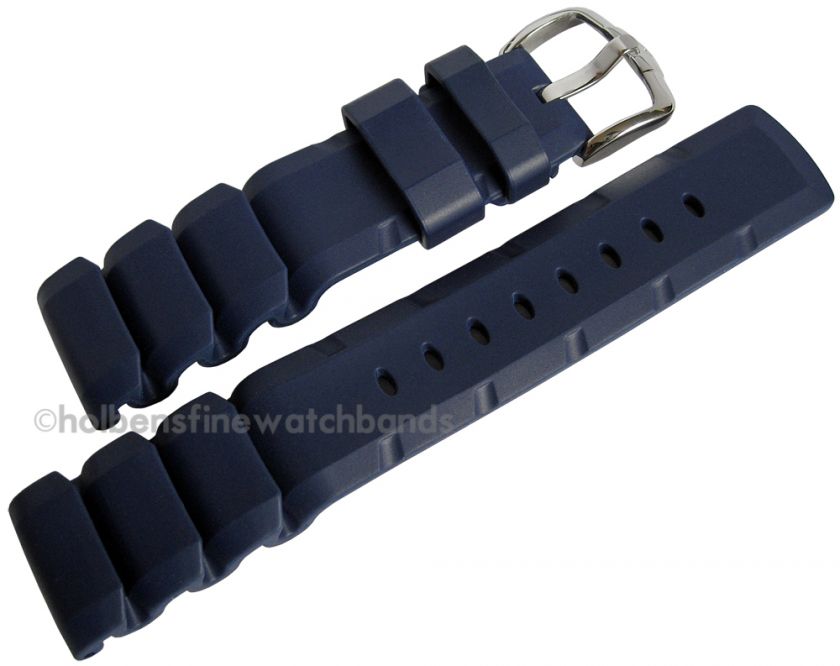   EXTREME Blue Rubber Waterproof Dive Watch Band Strap Mens Caoutchouc