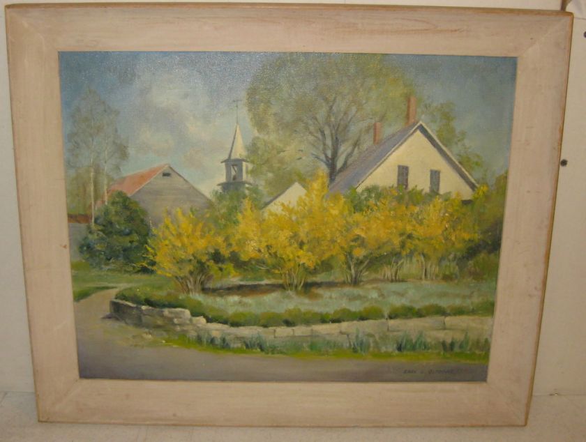 VINTAGE BOSTON CAPE ANN SCHOOL LANDSCAPE OIL PAINTING  